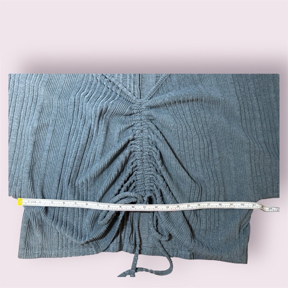 Shein Ribbed Ruched Drawstring Crop Top Women’s Plus 1XL‎ - Picture 4 of 5